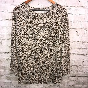 Obey Propaganda Cheetah Print Crew Neck Top L